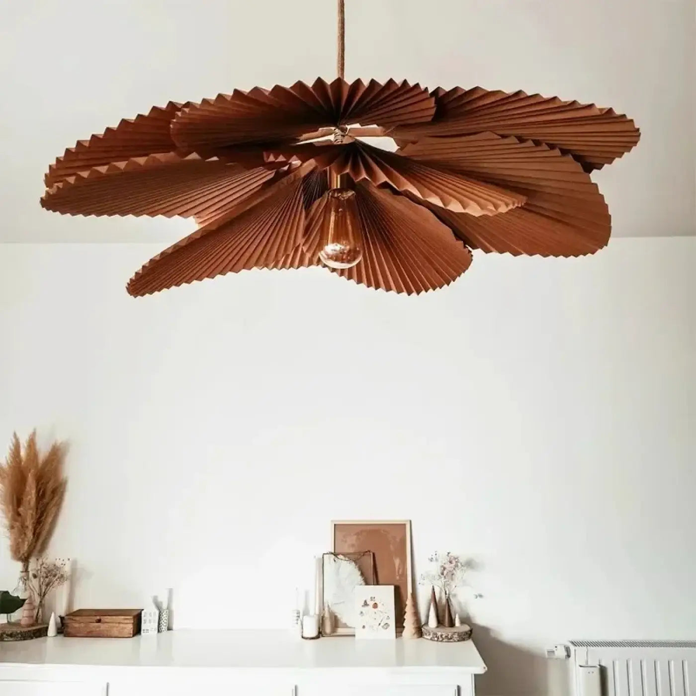 Hanglamp Bohemian met Geplooide Bladvormige Kap