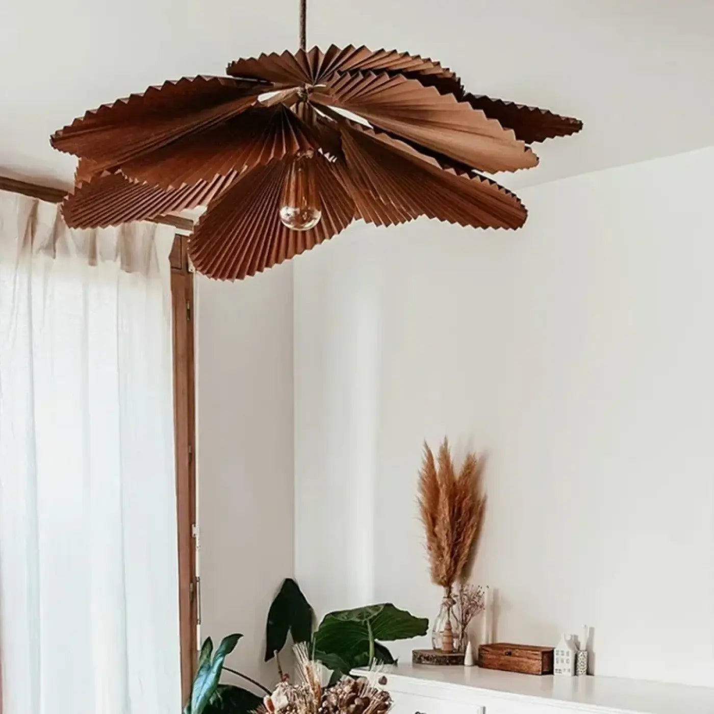 Hanglamp Bohemian met Geplooide Bladvormige Kap