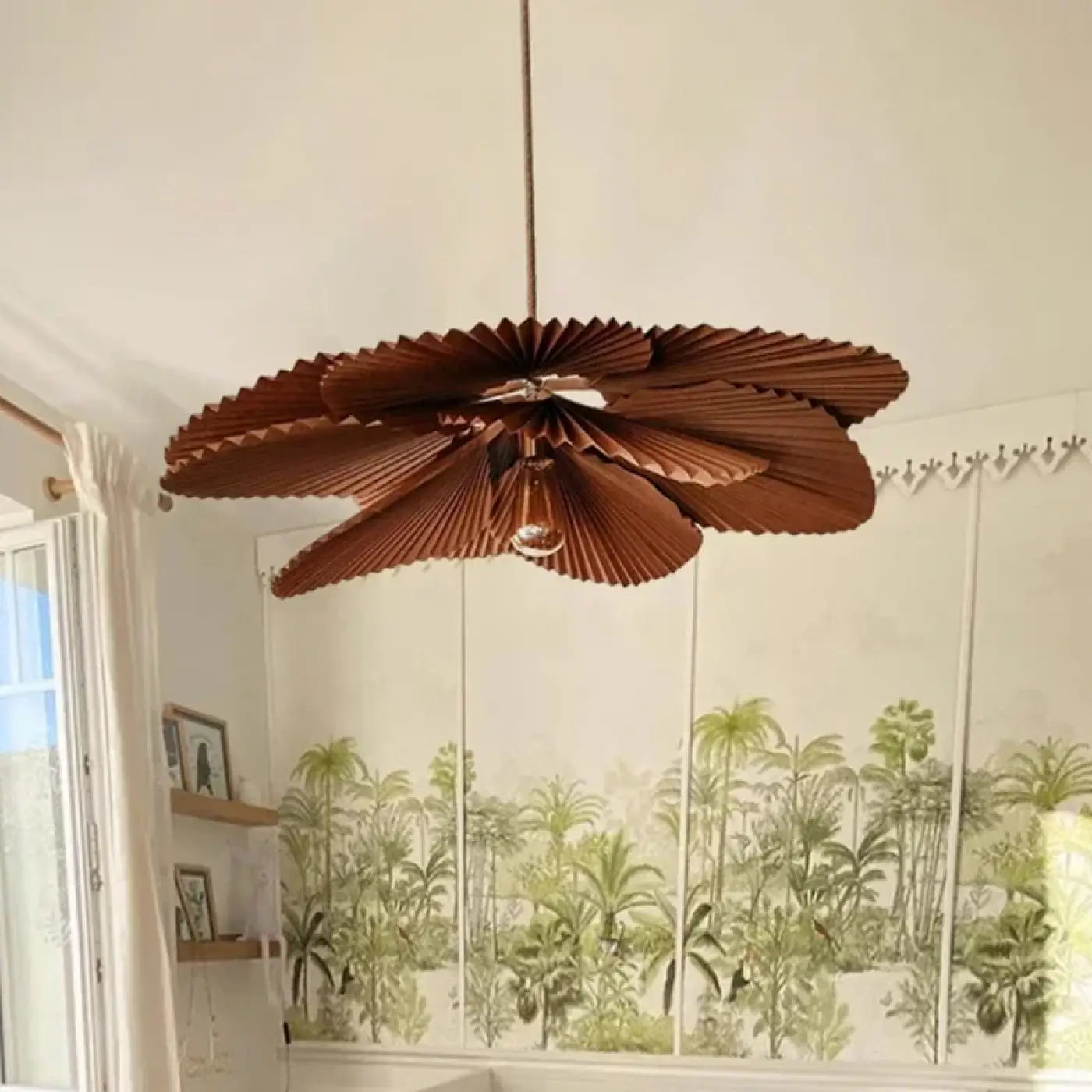 Hanglamp Bohemian met Geplooide Bladvormige Kap