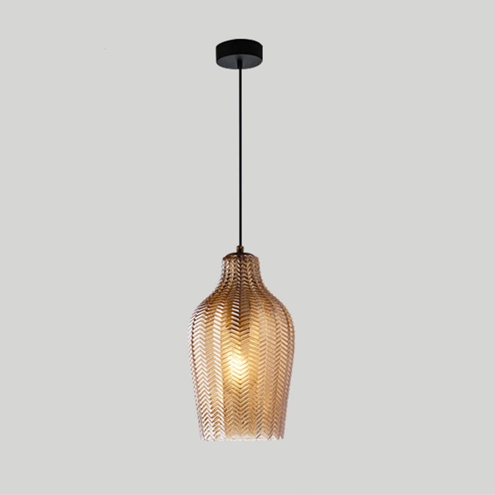 Hanglamp Bohemian met Gestructureerd Glazen Kap en Visgraatpatroon