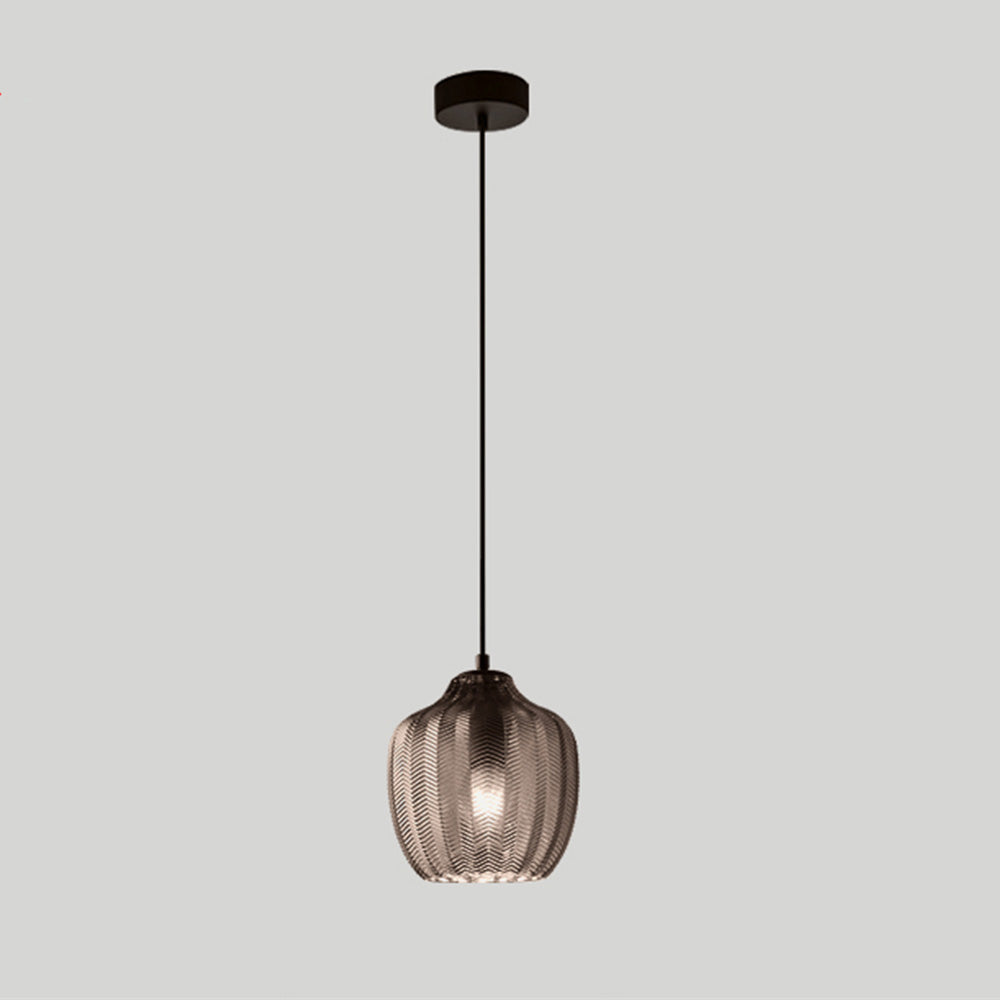 Hanglamp Bohemian met Gestructureerd Glazen Kap en Visgraatpatroon