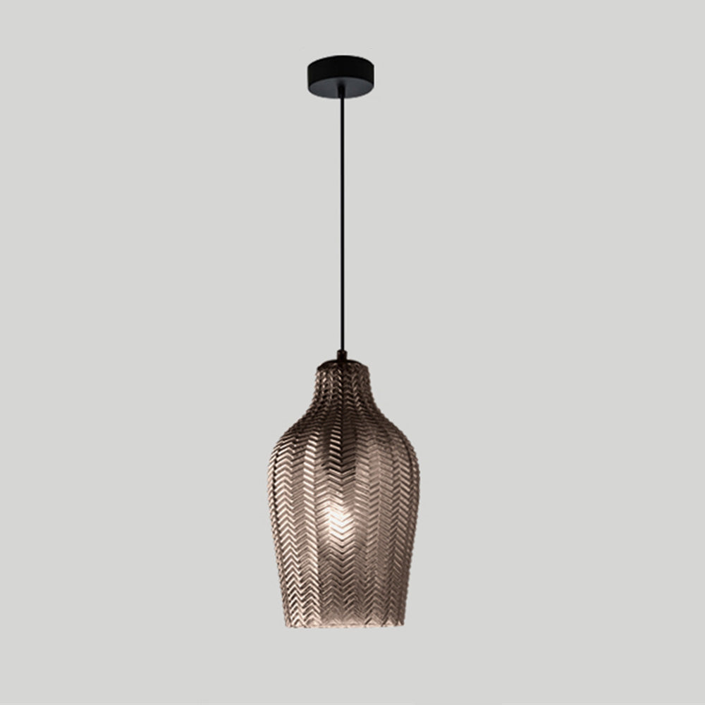 Hanglamp Bohemian met Gestructureerd Glazen Kap en Visgraatpatroon