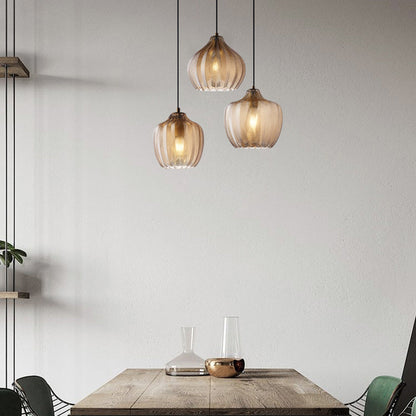 Hanglamp Bohemian met Gestructureerd Glazen Kap en Visgraatpatroon