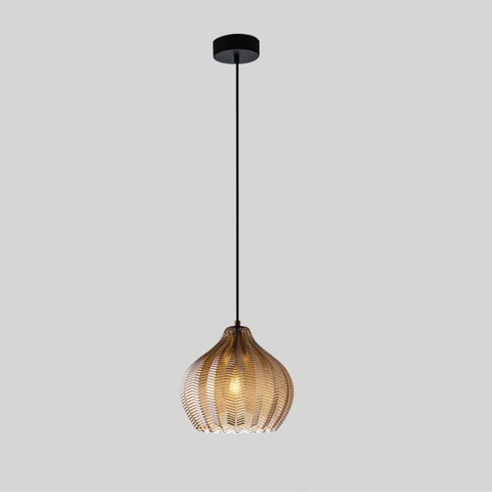 Hanglamp Bohemian met Gestructureerd Glazen Kap en Visgraatpatroon