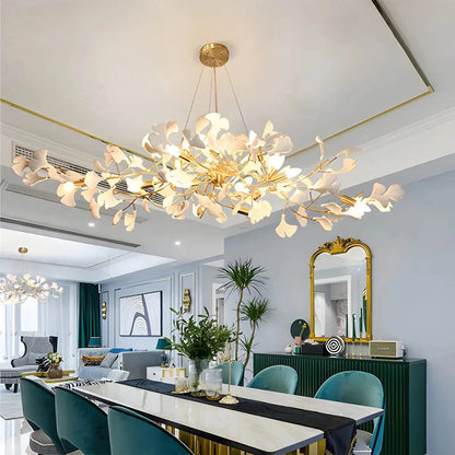 Hanglamp Bohemian met Ginkgo Bladeren en Verstelbare Hoogte