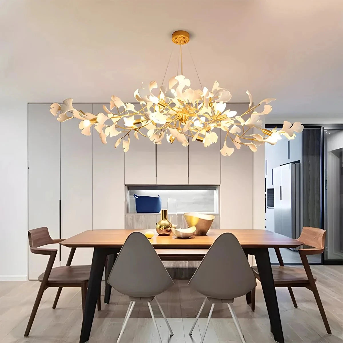 Hanglamp Bohemian met Ginkgo Bladeren en Verstelbare Hoogte