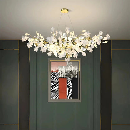 Hanglamp Bohemian met Ginkgo Bladeren en Verstelbare Hoogte