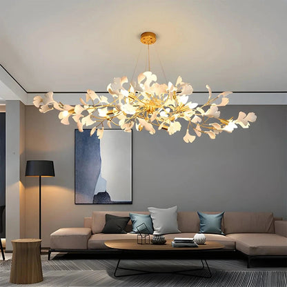 Hanglamp Bohemian met Ginkgo Bladeren en Verstelbare Hoogte