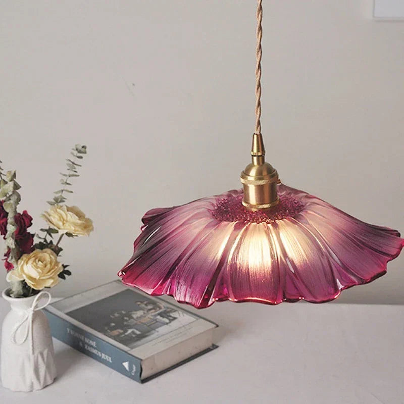 Hanglamp Bohemian met Glazen Bloemvormige Kap