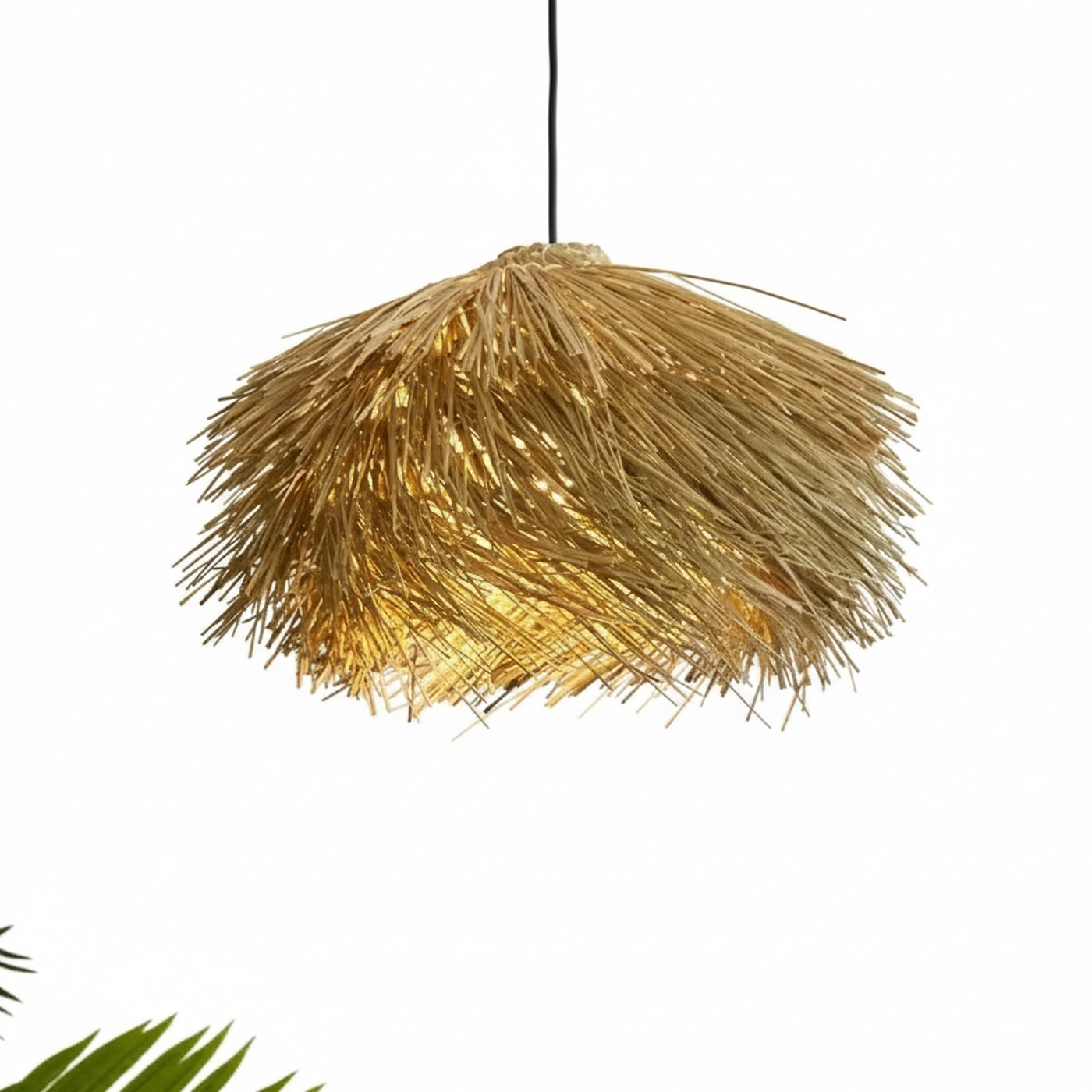 Hanglamp Bohemian met Naturel Stro Kap en Warme Lichtsfeer