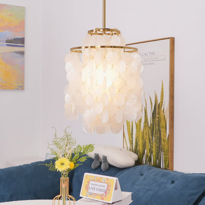 Hanglamp Bohemian met Schelpenringen en Verstelbare Hoogte