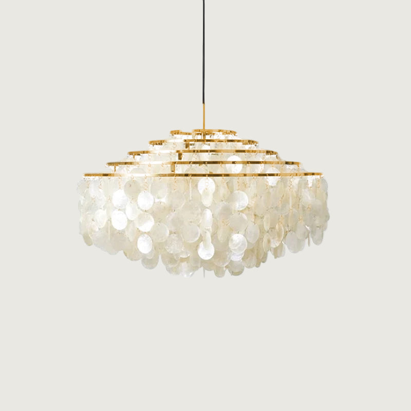 Hanglamp Bohemian met Schelpenringen en Verstelbare Hoogte