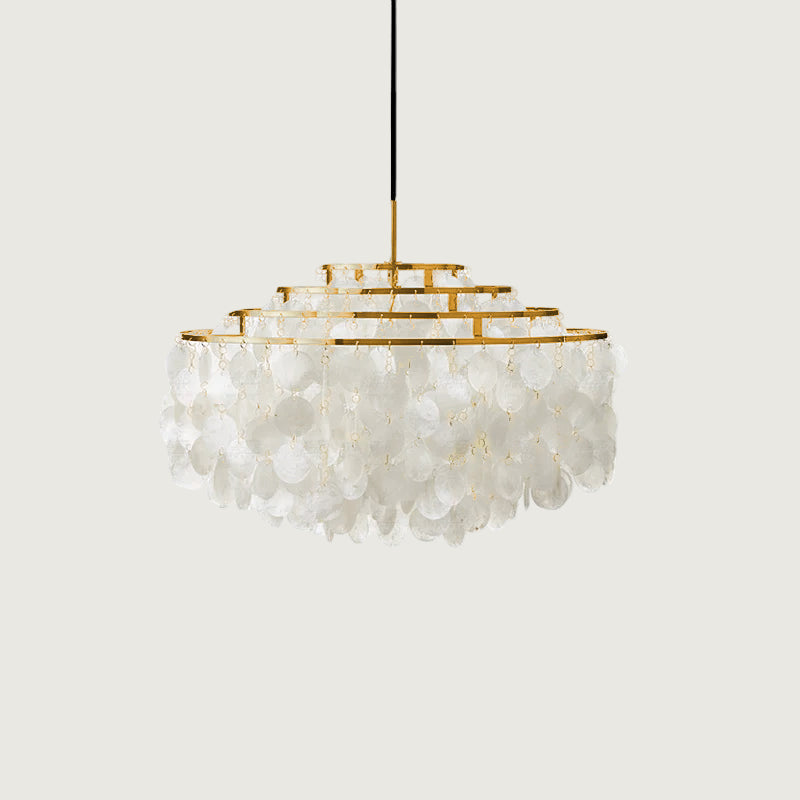 Hanglamp Bohemian met Schelpenringen en Verstelbare Hoogte