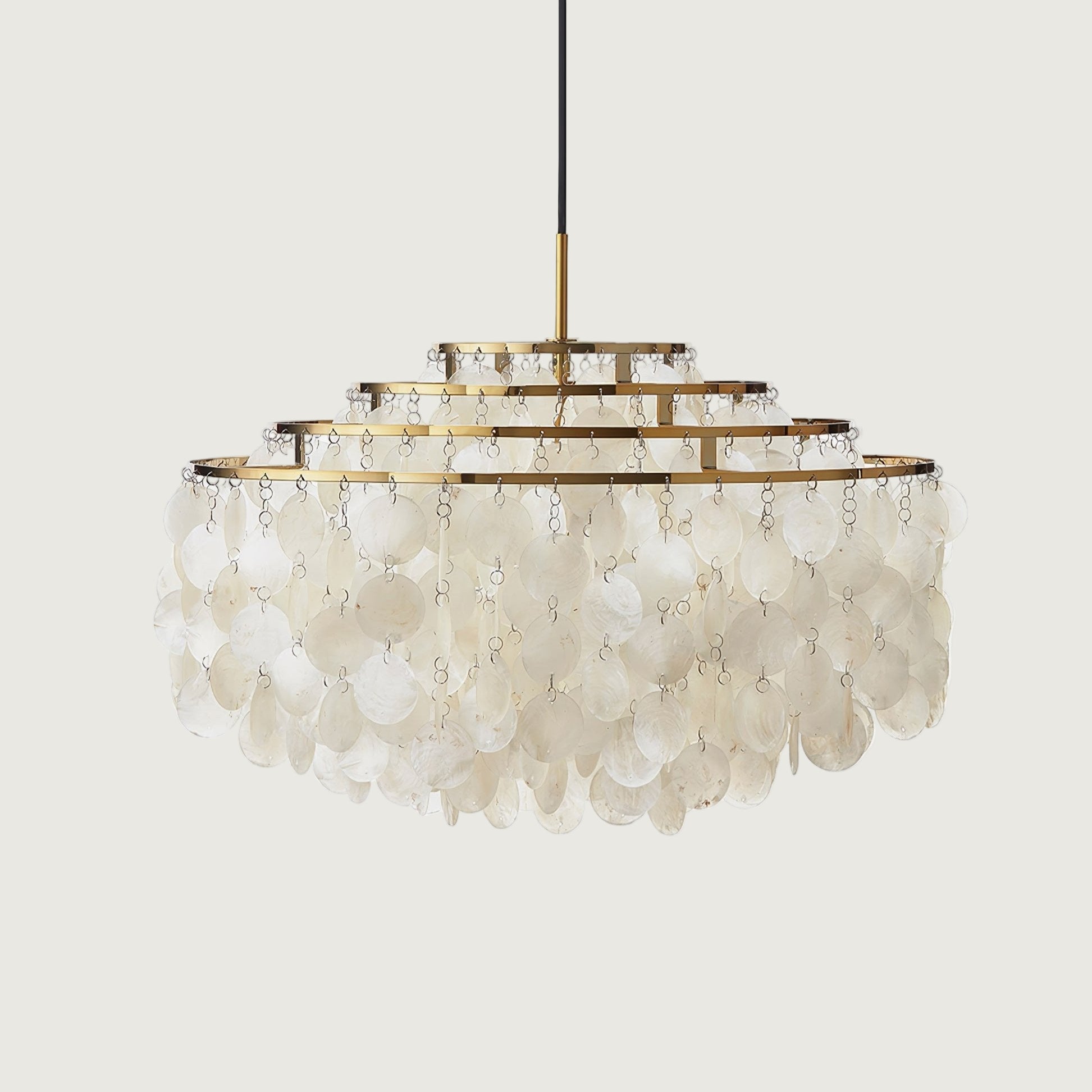 Hanglamp Bohemian met Schelpenringen en Verstelbare Hoogte