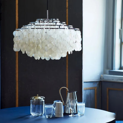 Hanglamp Bohemian met Schelpenringen en Verstelbare Hoogte