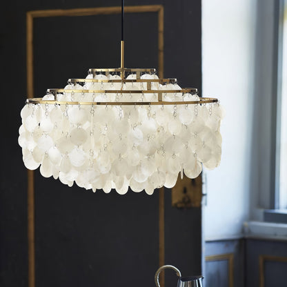 Hanglamp Bohemian met Schelpenringen en Verstelbare Hoogte