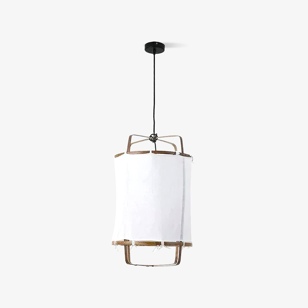 Hanglamp Bohemian met Stoffen Kap en Bamboe Frame
