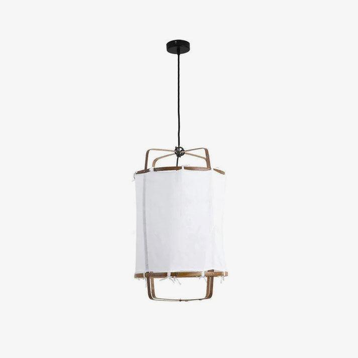 Hanglamp Bohemian met Stoffen Kap en Bamboe Frame