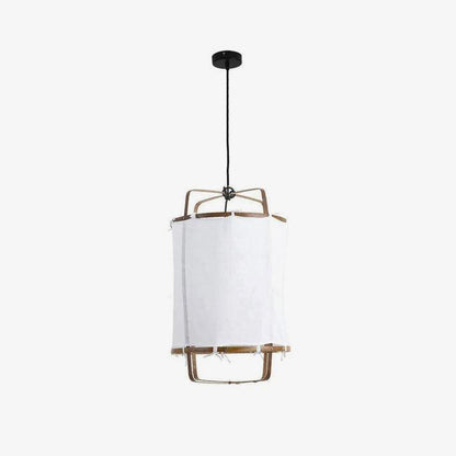 Hanglamp Bohemian met Stoffen Kap en Bamboe Frame