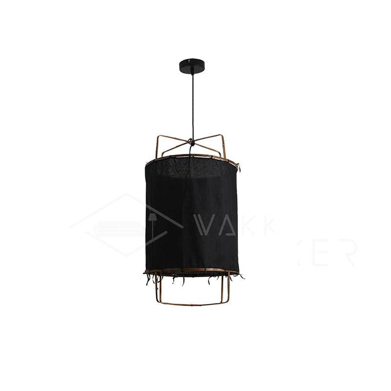 Hanglamp Bohemian met Stoffen Kap en Bamboe Frame