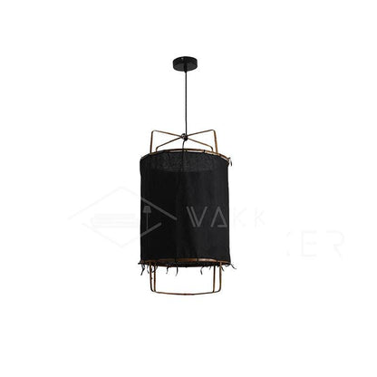 Hanglamp Bohemian met Stoffen Kap en Bamboe Frame