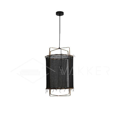 Hanglamp Bohemian met Stoffen Kap en Bamboe Frame