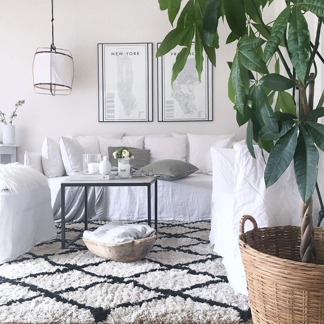 Hanglamp Bohemian met Stoffen Kap en Bamboe Frame