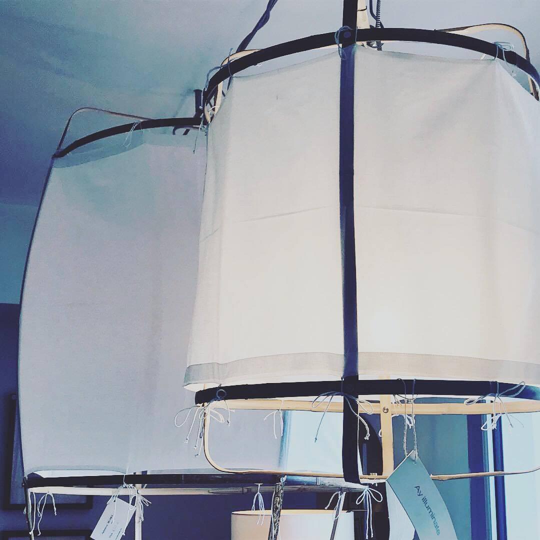 Hanglamp Bohemian met Stoffen Kap en Bamboe Frame