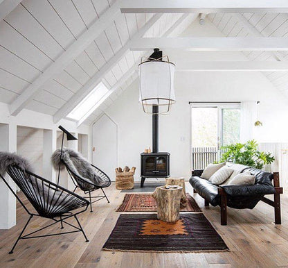 Hanglamp Bohemian met Stoffen Kap en Bamboe Frame