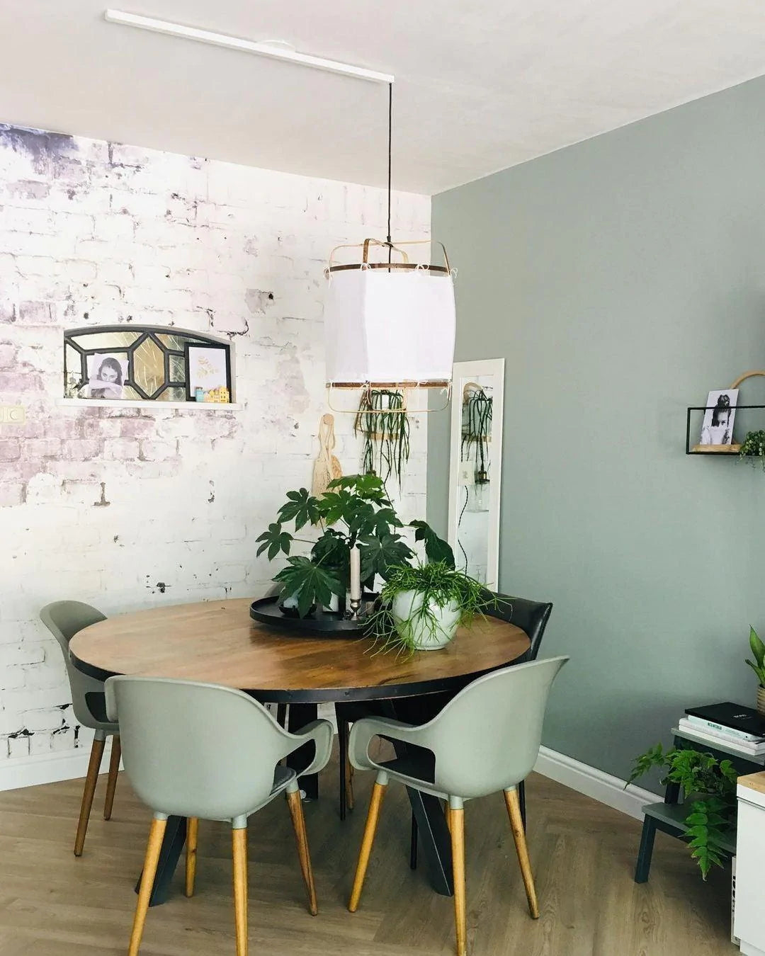 Hanglamp Bohemian met Stoffen Kap en Bamboe Frame