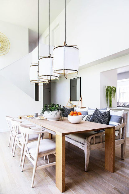 Hanglamp Bohemian met Stoffen Kap en Bamboe Frame
