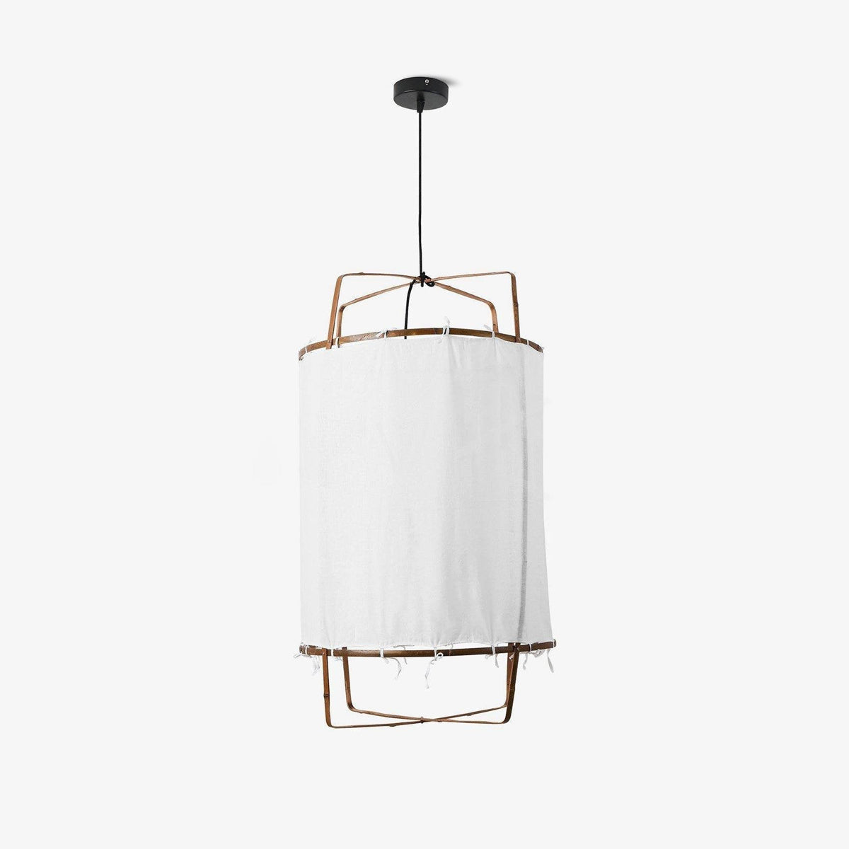 Hanglamp Bohemian met Stoffen Kap en Bamboe Frame