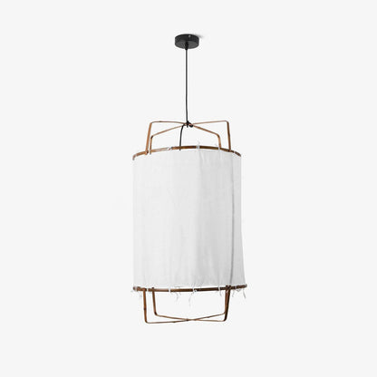 Hanglamp Bohemian met Stoffen Kap en Bamboe Frame