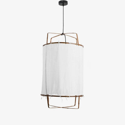 Hanglamp Bohemian met Stoffen Kap en Bamboe Frame ##POS:66##
