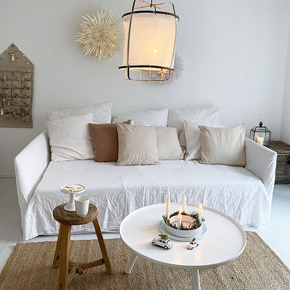 Hanglamp Bohemian met Stoffen Kap en Bamboe Frame ##POS:74##
