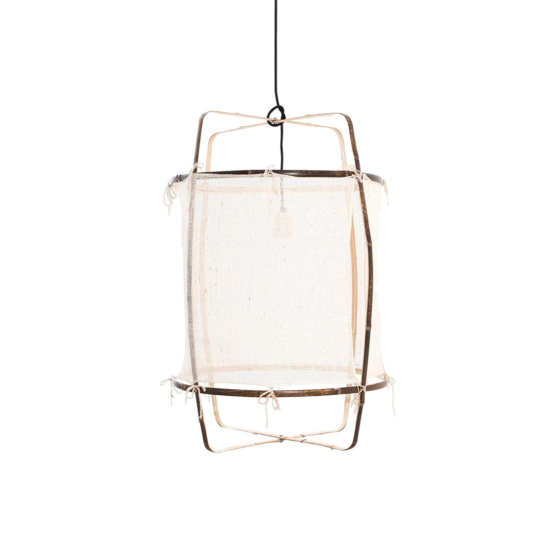Hanglamp Bohemian met Stoffen Kap en Bamboe Frame