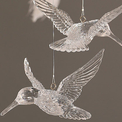 Hanglamp Bohemian met Veren Kap en Vogeldecoratie