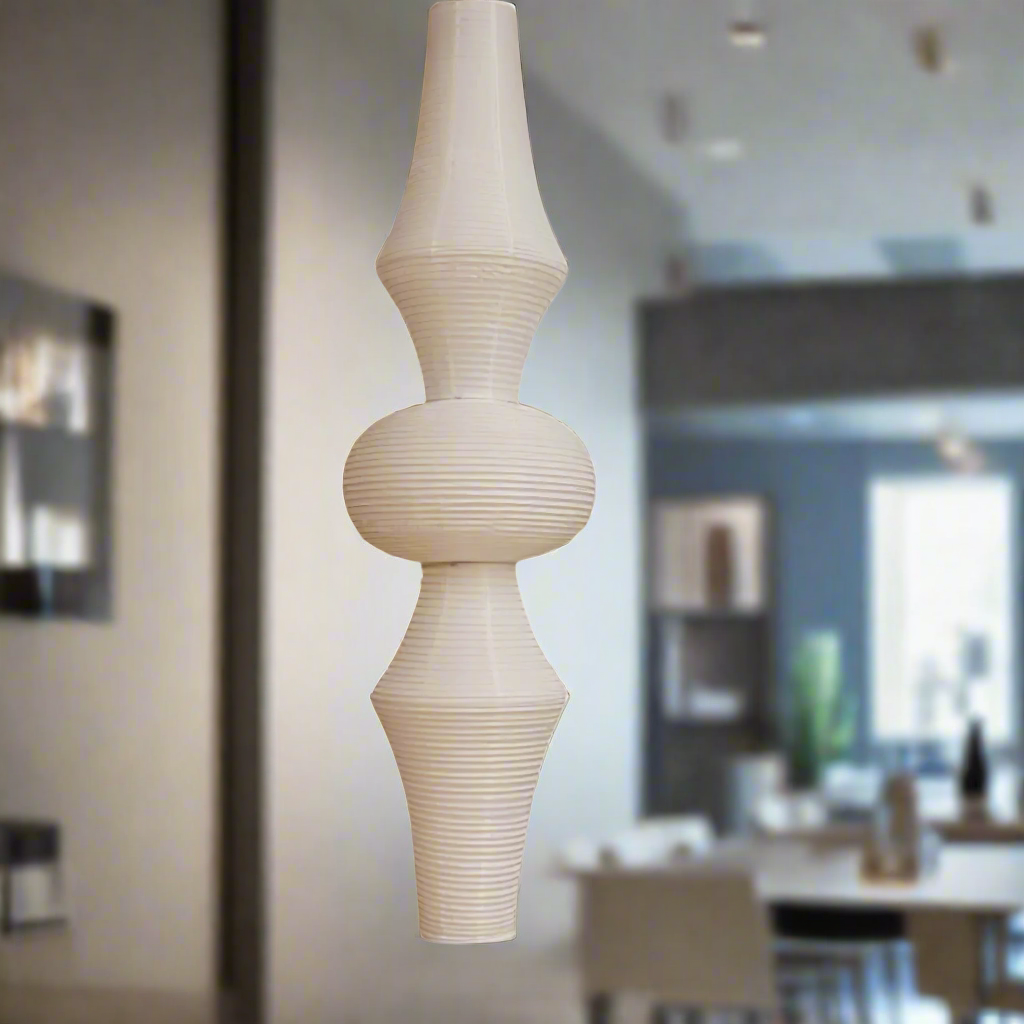 Hanglamp Japandi Bohemian met Sculpturale Washi Kap in Meerdere Vormen