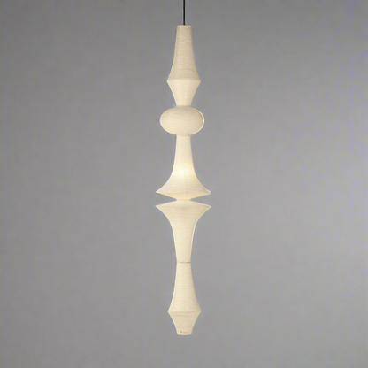 Hanglamp Japandi Bohemian met Sculpturale Washi Kap in Meerdere Vormen