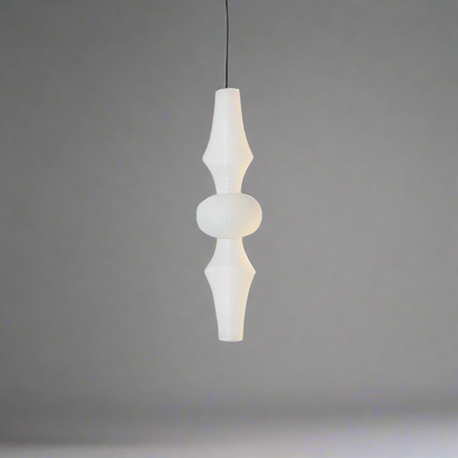 Hanglamp Japandi Bohemian met Sculpturale Washi Kap in Meerdere Vormen