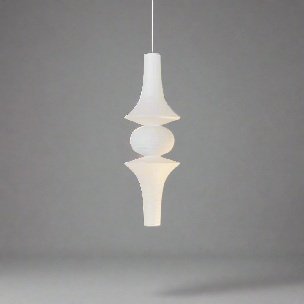 Hanglamp Japandi Bohemian met Sculpturale Washi Kap in Meerdere Vormen