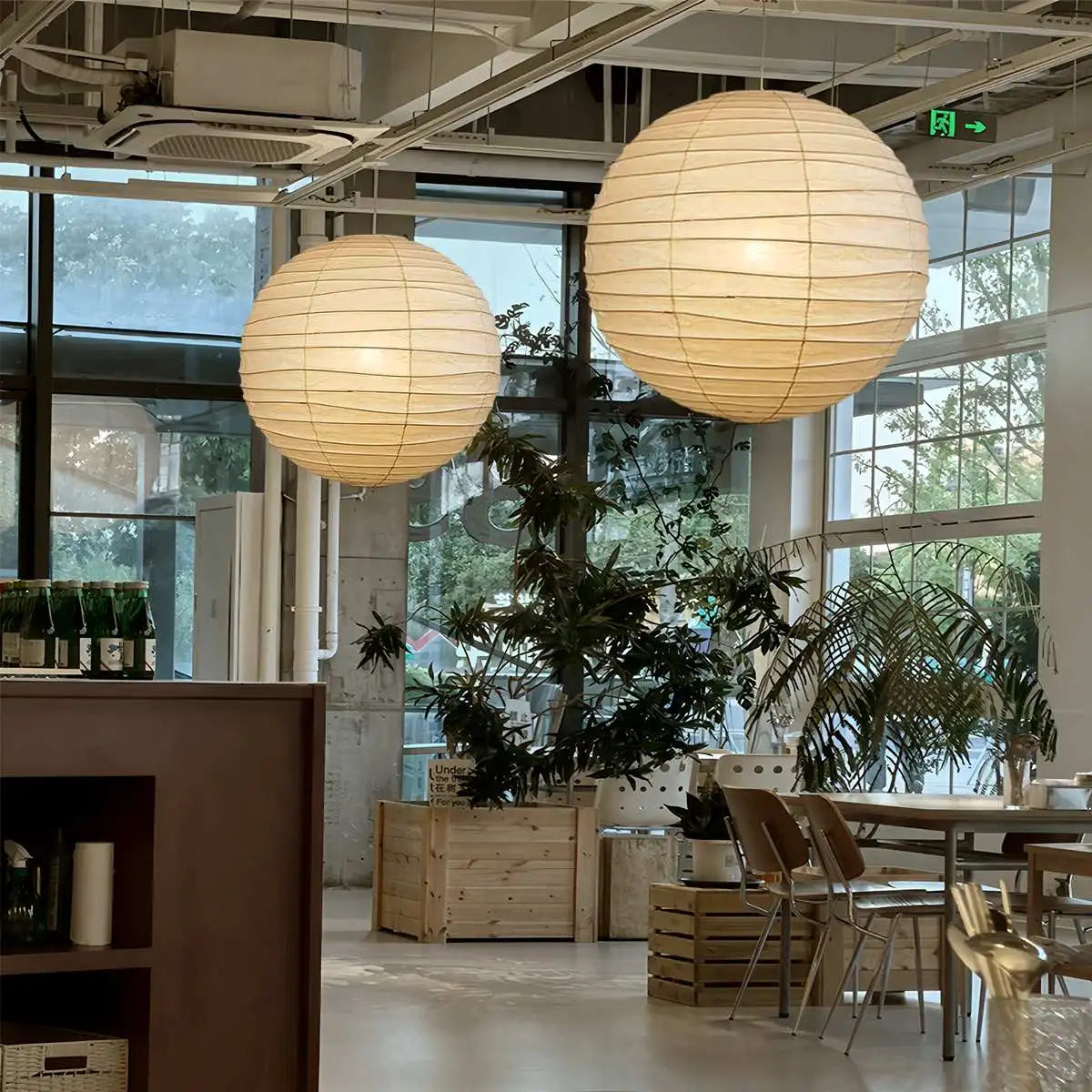 Hanglamp Japandi Bolvormige Rijstpapieren Lampenkap met Verstelbaar Snoer
