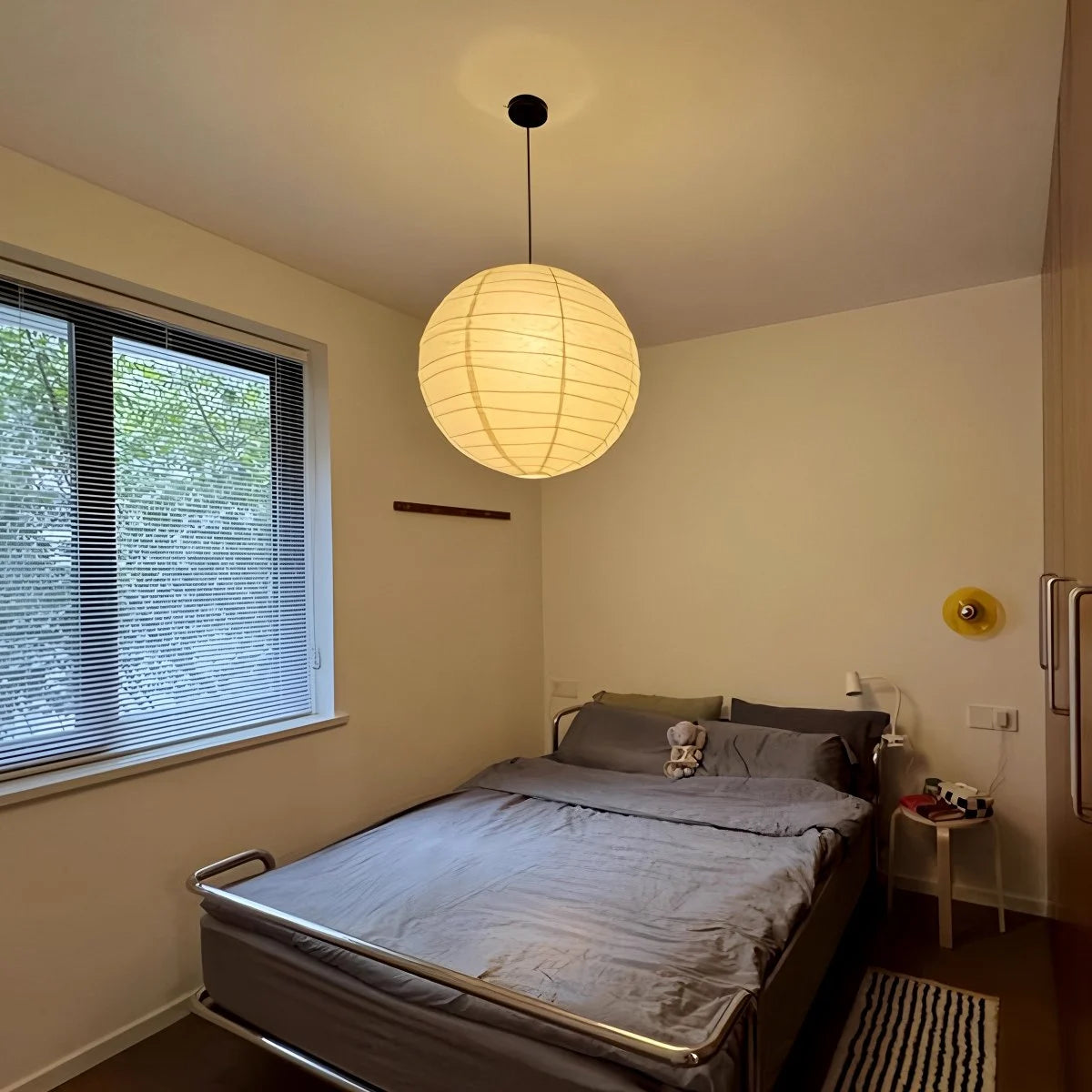 Hanglamp Japandi Bolvormige Rijstpapieren Lampenkap met Verstelbaar Snoer