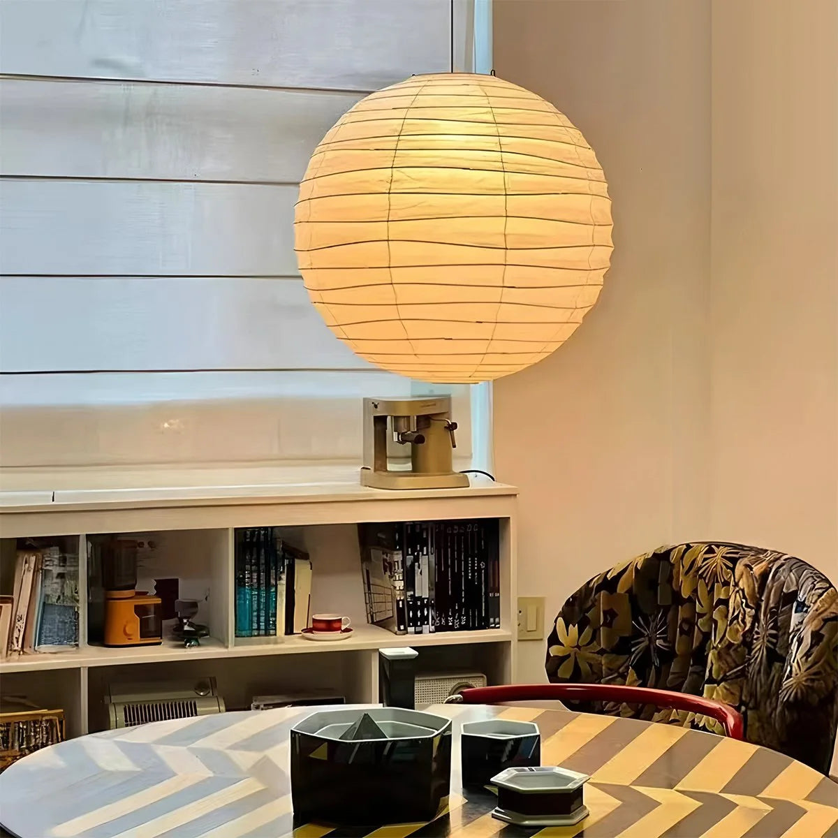 Hanglamp Japandi Bolvormige Rijstpapieren Lampenkap met Verstelbaar Snoer