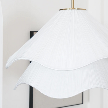 Hanglamp Japandi met Golvende Stoffen Kap en Verstelbare Hoogte