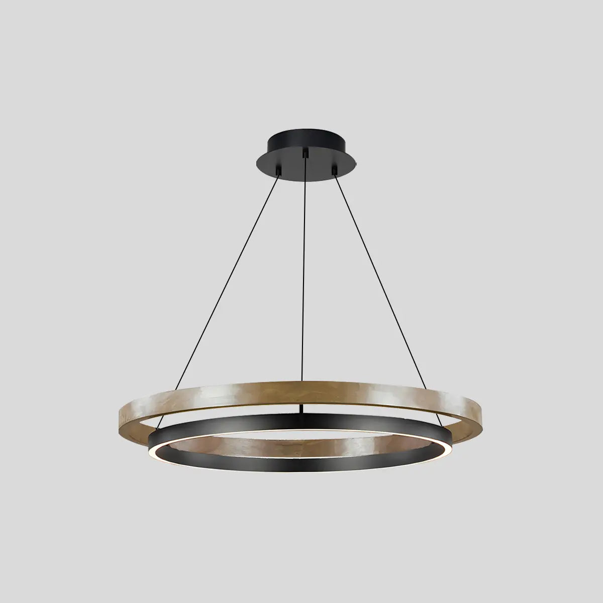 Hanglamp Landelijk Rond met LED en Houtlook Ring