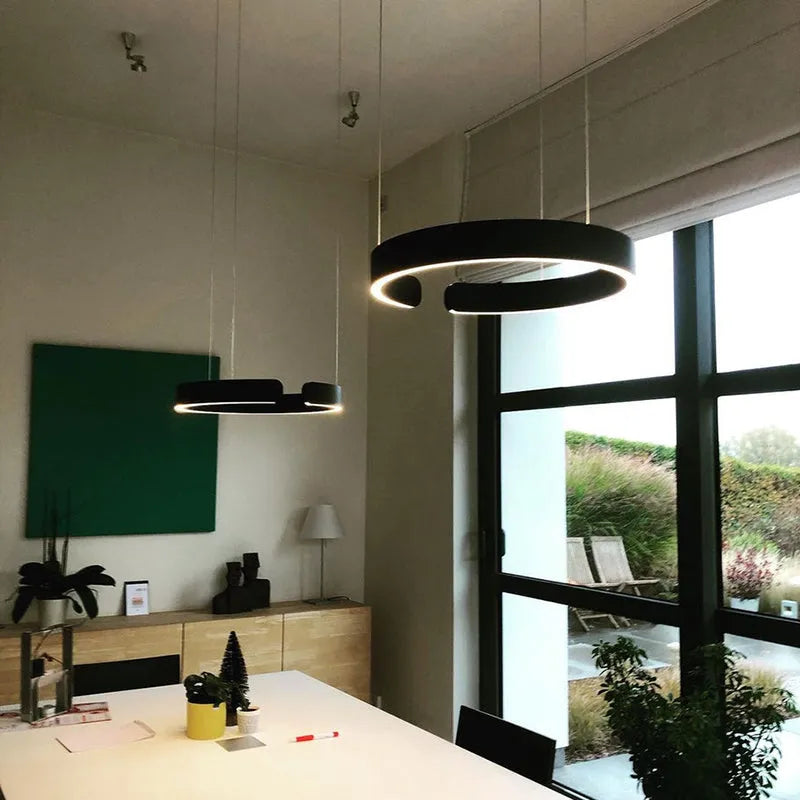 Hanglamp Minimalist LED Ring met Open Ringvorm en Verstelbare Hoogte