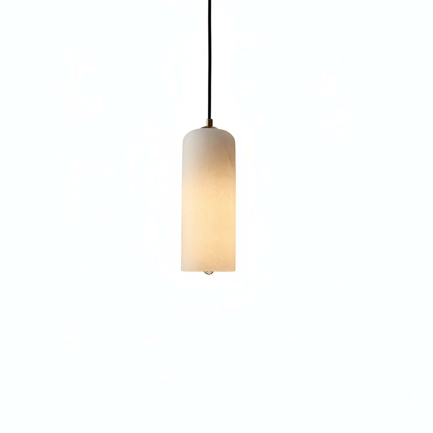 Hanglamp Minimalistisch met Alabasten Cilinderkap en Messing Fitting
