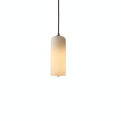 Hanglamp Minimalistisch met Alabasten Cilinderkap en Messing Fitting