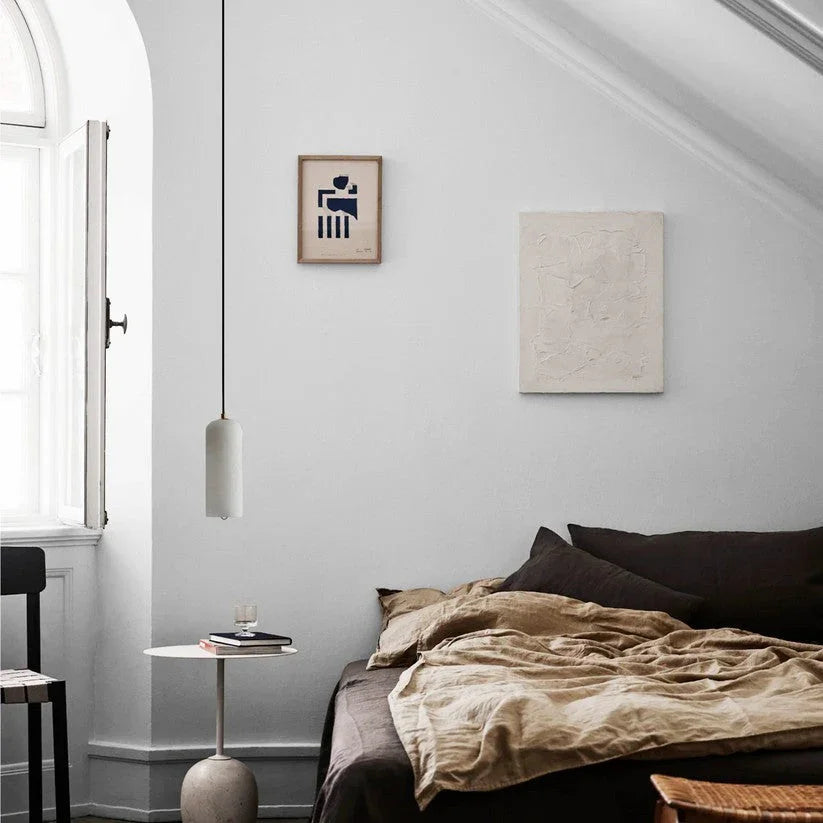 Hanglamp Minimalistisch met Alabasten Cilinderkap en Messing Fitting